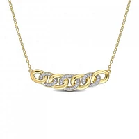 Julianna B Yellow Plated Sterling Silver 0.15CTW Diamond Link Necklace