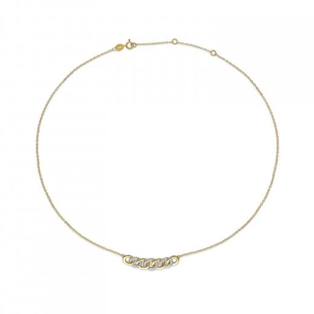 Julianna B Yellow Plated Sterling Silver 0.15CTW Diamond Link Necklace