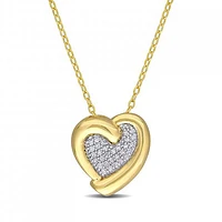 Julianna B Yellow Plated Sterling Silver 0.15CTW Diamond Heart Pendant