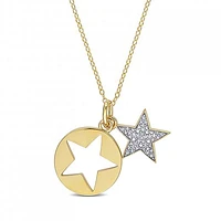 Julianna B Yellow Plated Sterling Silver Diamond Star Pendant