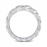 Julianna B Sterling Silver 0.11CTW Diamond Link Ring