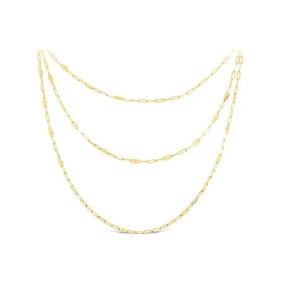 10K Yellow Gold 18" Layered Paperclip Necklace