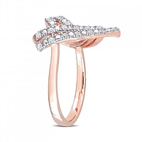 Julianna B Rose Plated Sterling Silver 0.20CTW Diamond Heart Ring