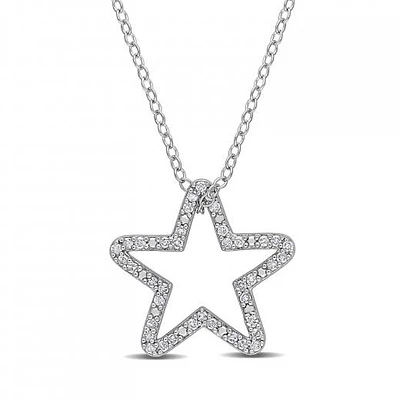 Julianna B Sterling Silver 0.20CTW Diamond Star Pendant