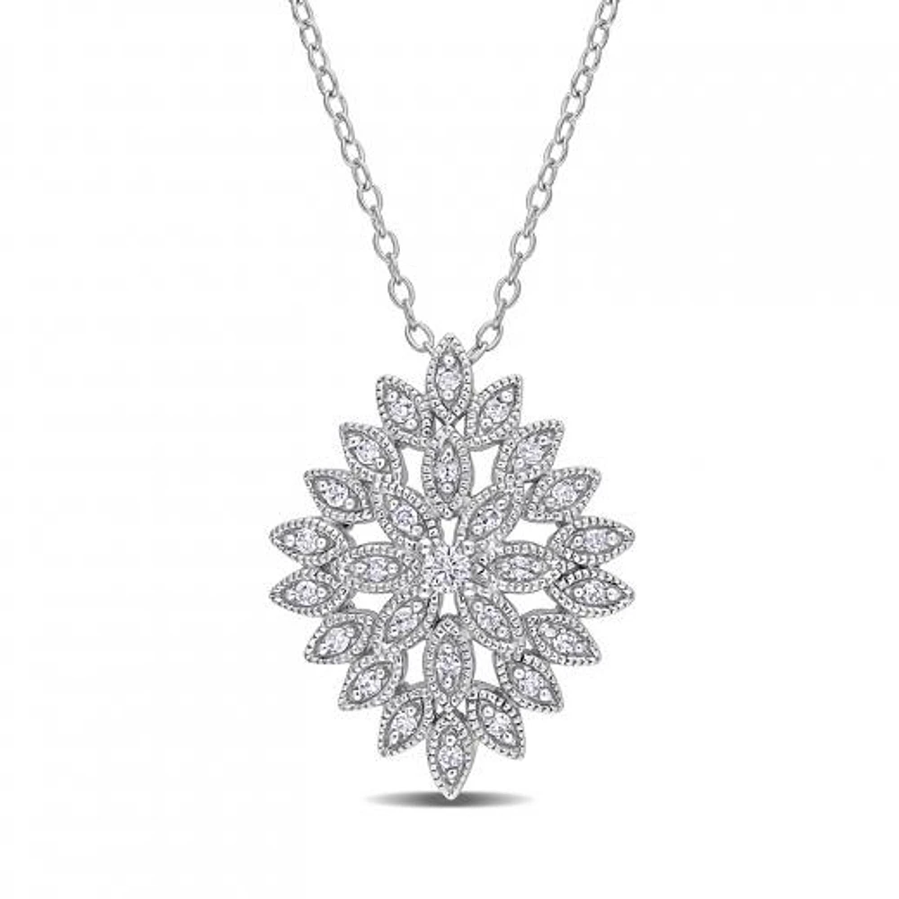 Julianna B Sterling Silver 0.25CTW Diamond Cluster Pendant