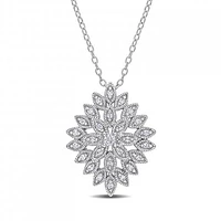 Julianna B Sterling Silver 0.25CTW Diamond Cluster Pendant