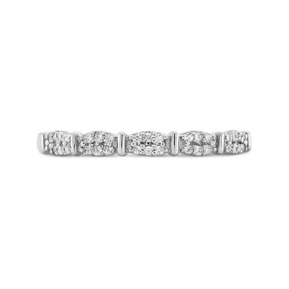 10K White Gold Diamond Stackable Ring