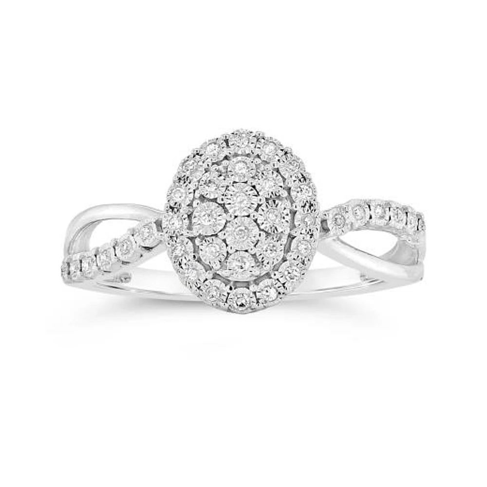 Sterling Silver 0.10CTW Diamond Promise Ring