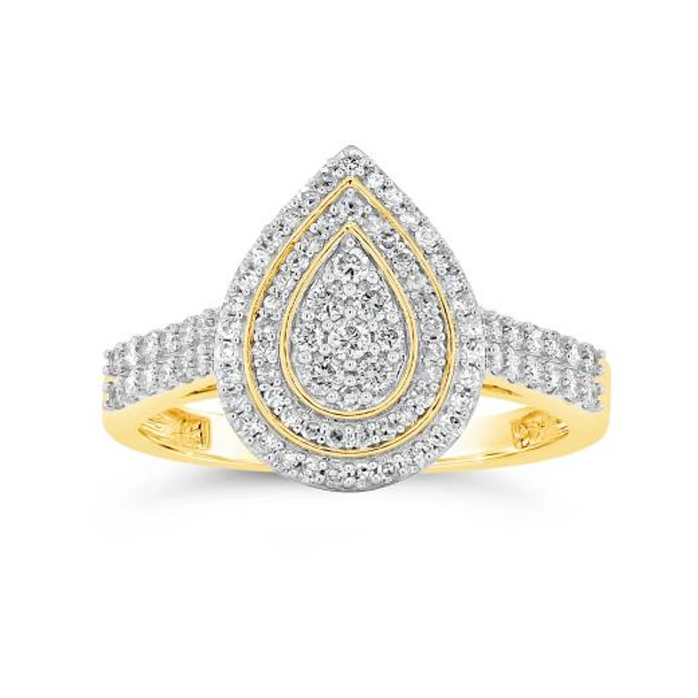 10K Yellow Gold 0.50CTW Diamond Fashion Ring
