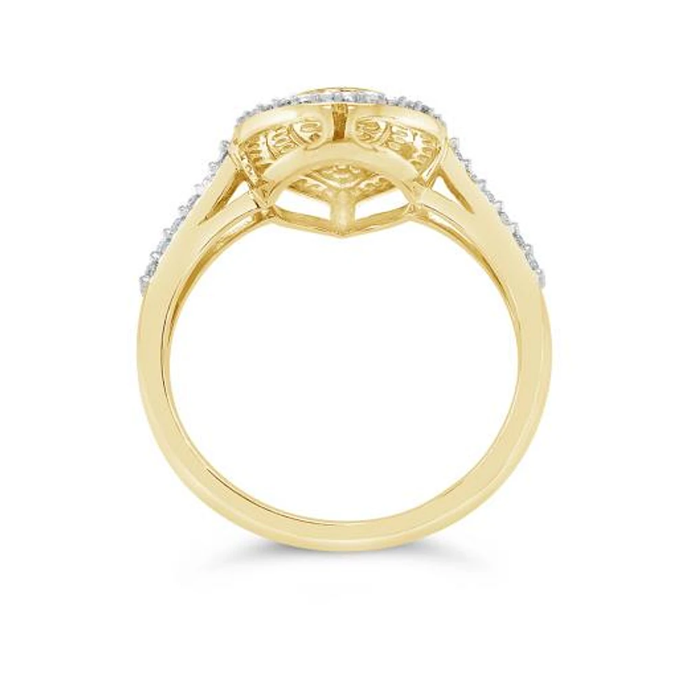 10K Yellow Gold 0.50CTW Diamond Fashion Ring