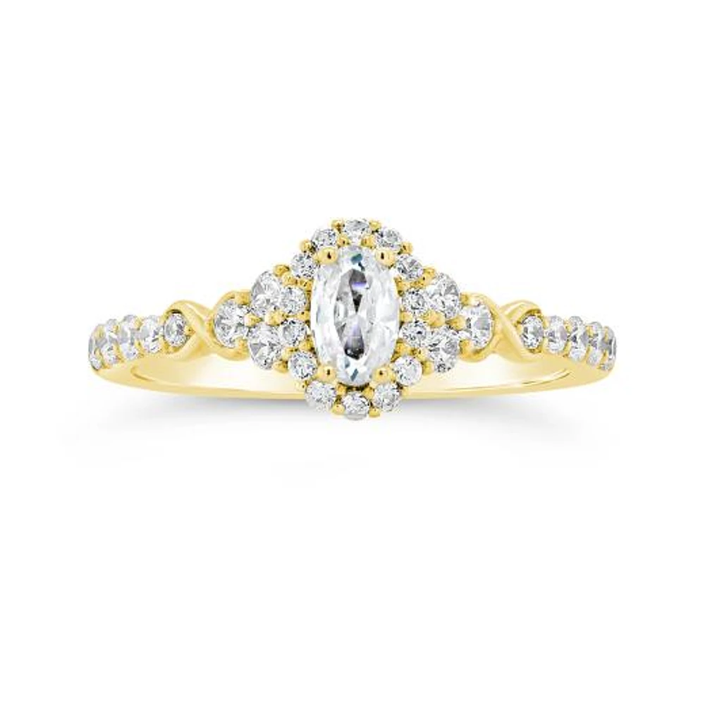Glacier Fire 14K Yellow Gold 0.75CTW Canadian Oval Diamond Bridal Ring
