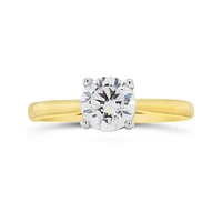 14K Yellow Gold Lab Grown 1.00CT Diamond Solitaire Ring