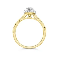 Glacier Fire 14K Yellow Gold Canadian 0.79CTW Oval Diamond Halo Ring