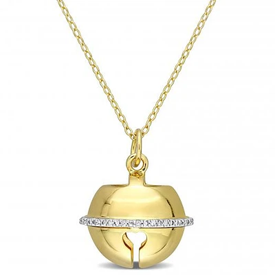 Julianna B Yellow Plated Sterling Silver .12CTW Diamond Bell Pendant