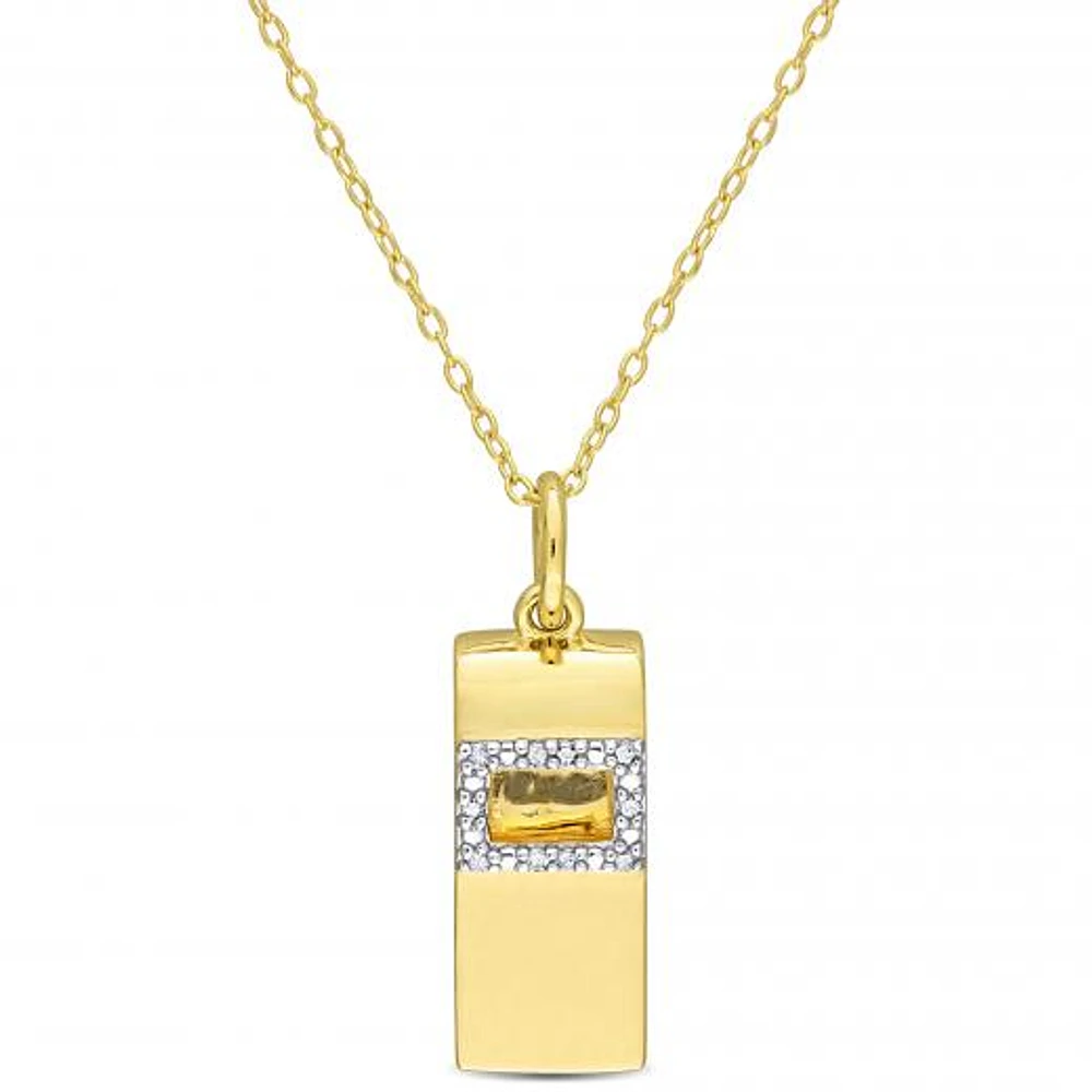 Julianna B Yellow Plated Sterling Silver Diamond Whistle Pendant