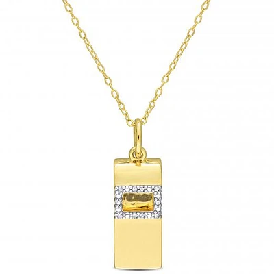 Julianna B Yellow Plated Sterling Silver Diamond Whistle Pendant