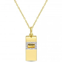 Julianna B Yellow Plated Sterling Silver Diamond Whistle Pendant