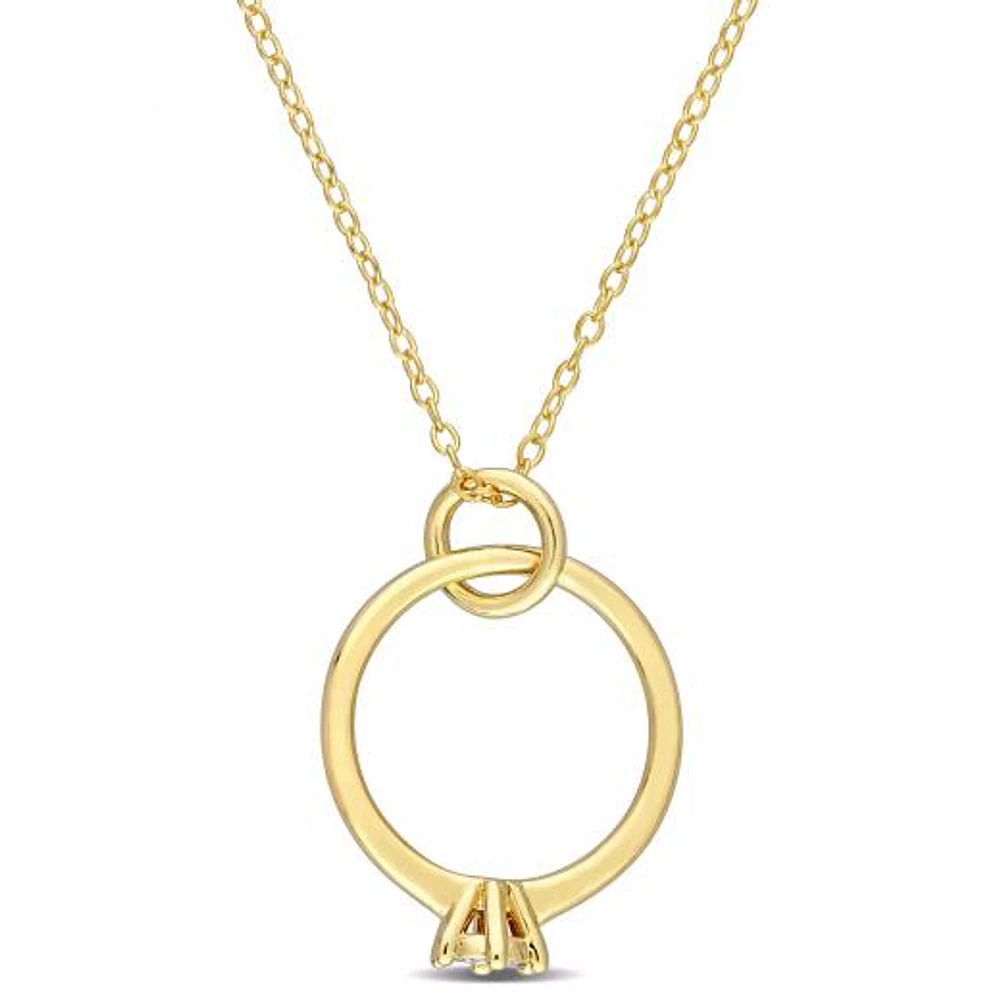 Julianna B Yellow Plated Sterling Silver Diamond Ring Pendant