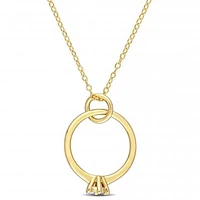 Julianna B Yellow Plated Sterling Silver Diamond Ring Pendant