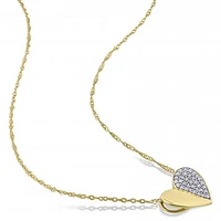 Julianna B 10K Yellow Gold 0.10CTW Diamond Heart Pendant