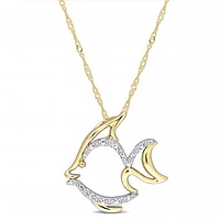 Julianna B 10K Yellow Gold Diamond Fish Pendant