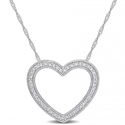 Julianna B 14K White Gold 0.22CTW Diamond Heart Pendant