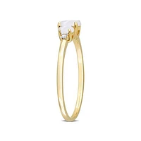 Julianna B 10K Yellow Gold 0.02CTW Diamond & Opal 3 Stone Ring