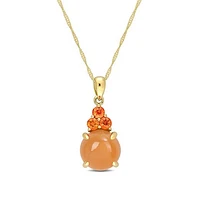 Julianna B 14K Yellow Gold Orange Moonstone & Orange Sapphire Necklace