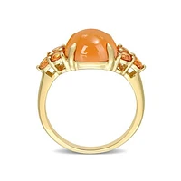 Julianna B 14K Yellow Gold Orange Moonstone & Sapphire Ring
