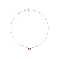 Julianna B 10K White Gold 0.015 CTW Diamond & Pink Topaz Necklace