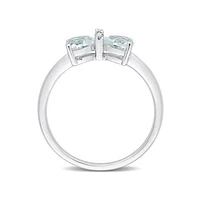 Julianna B 10K White Gold 0.015 CTW Diamond & Aquamarine Ring