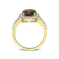 Julianna B 10K Yellow Gold Garnet & Lab Grown White Sapphire Ring
