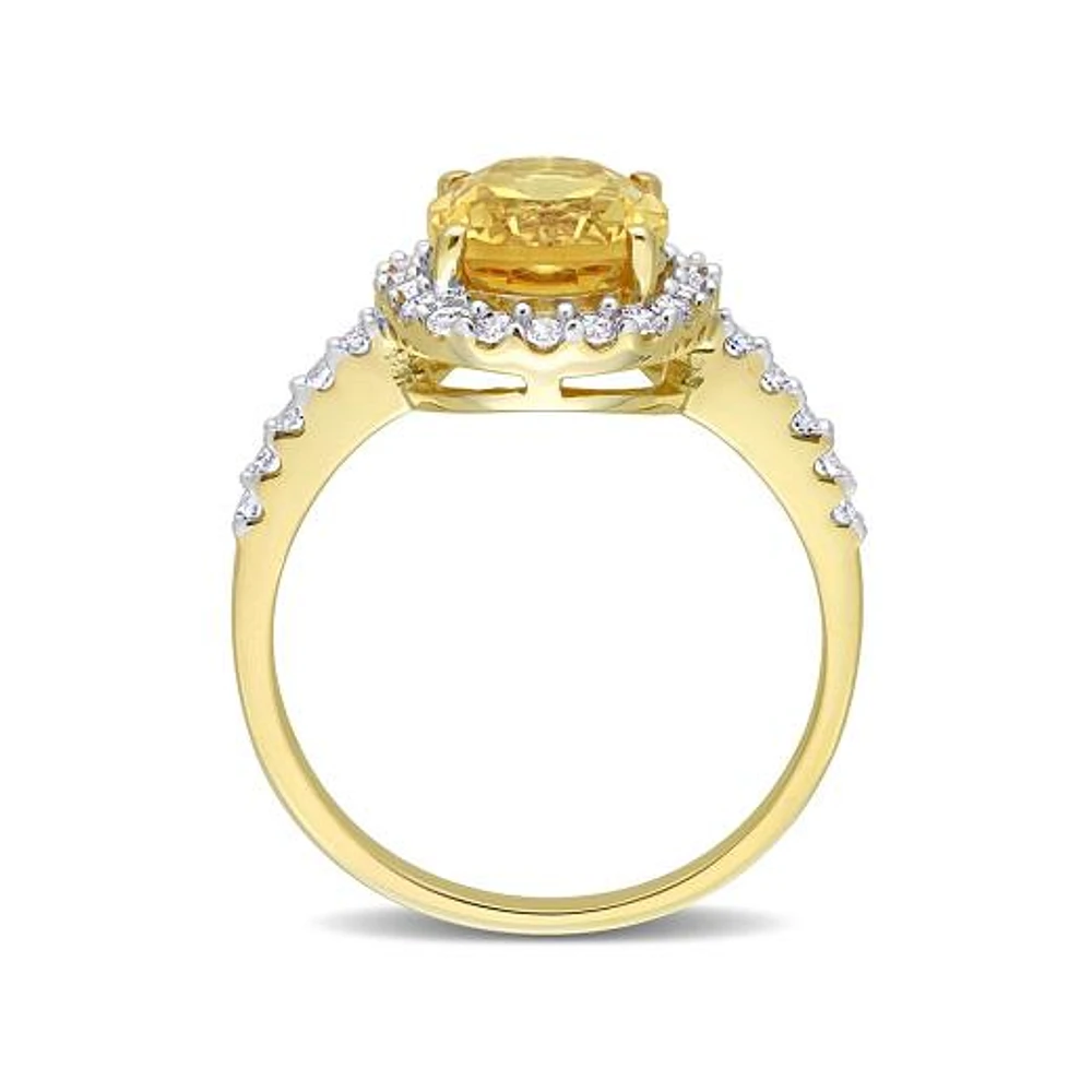 Julianna B 10K Yellow Gold Citrine & Lab Grown White Sapphire Ring