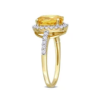 Julianna B 10K Yellow Gold Citrine & Lab Grown White Sapphire Ring