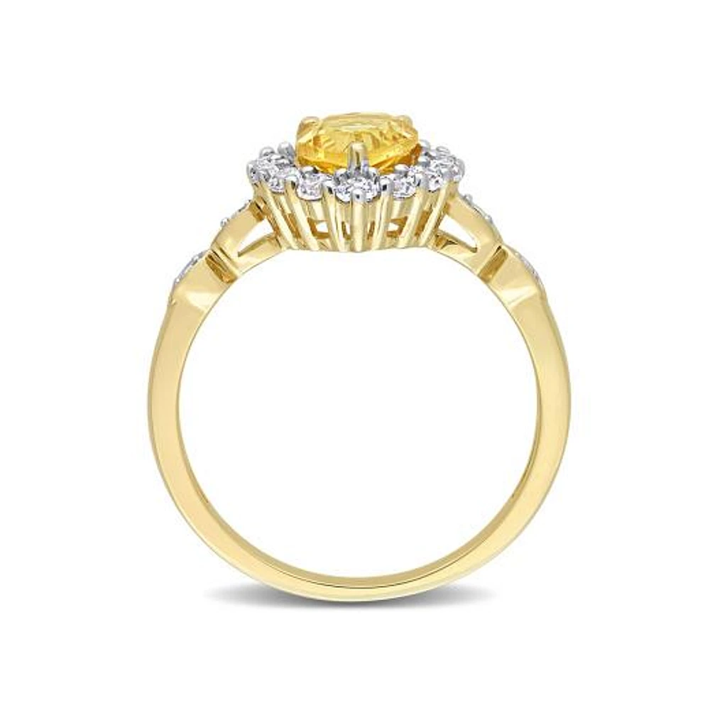 Julianna B 10K Yellow Gold 0.02CTW Diamond, Citrine & White Topaz Ring
