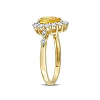 Julianna B 10K Yellow Gold 0.02CTW Diamond, Citrine & White Topaz Ring