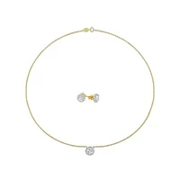 Julianna B Sterling Silver Created White Sapphire Earrings and Pendant Set