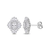 Julianna B Sterling Silver Lab Grown White Sapphire Earrings