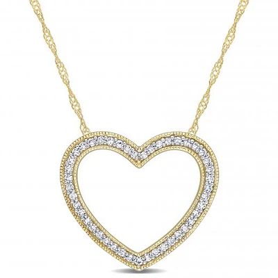 Julianna B 14K Yellow Gold 0.22CTW Diamond Heart Pendant