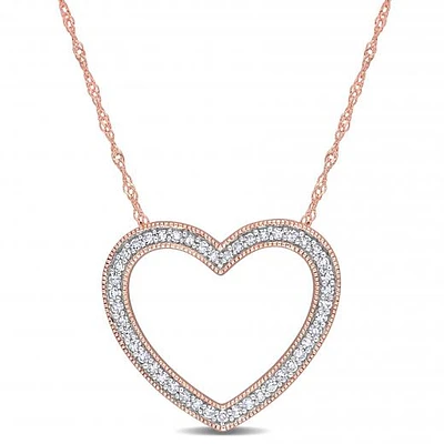Julianna B 14K Rose Gold 0.22CTW Diamond Heart Pendant