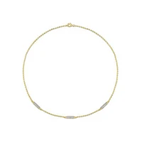 Julianna B Yellow Plated Sterling Silver Lab Grown White Sapphire Necklace