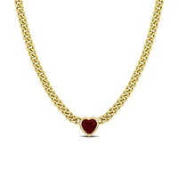 Julianna B Yellow Plated Sterling Silver Lab Grown Ruby Necklace