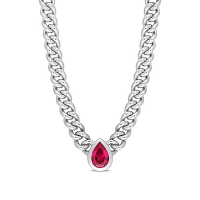 Julianna B Sterling Silver Lab Grown Ruby Necklace