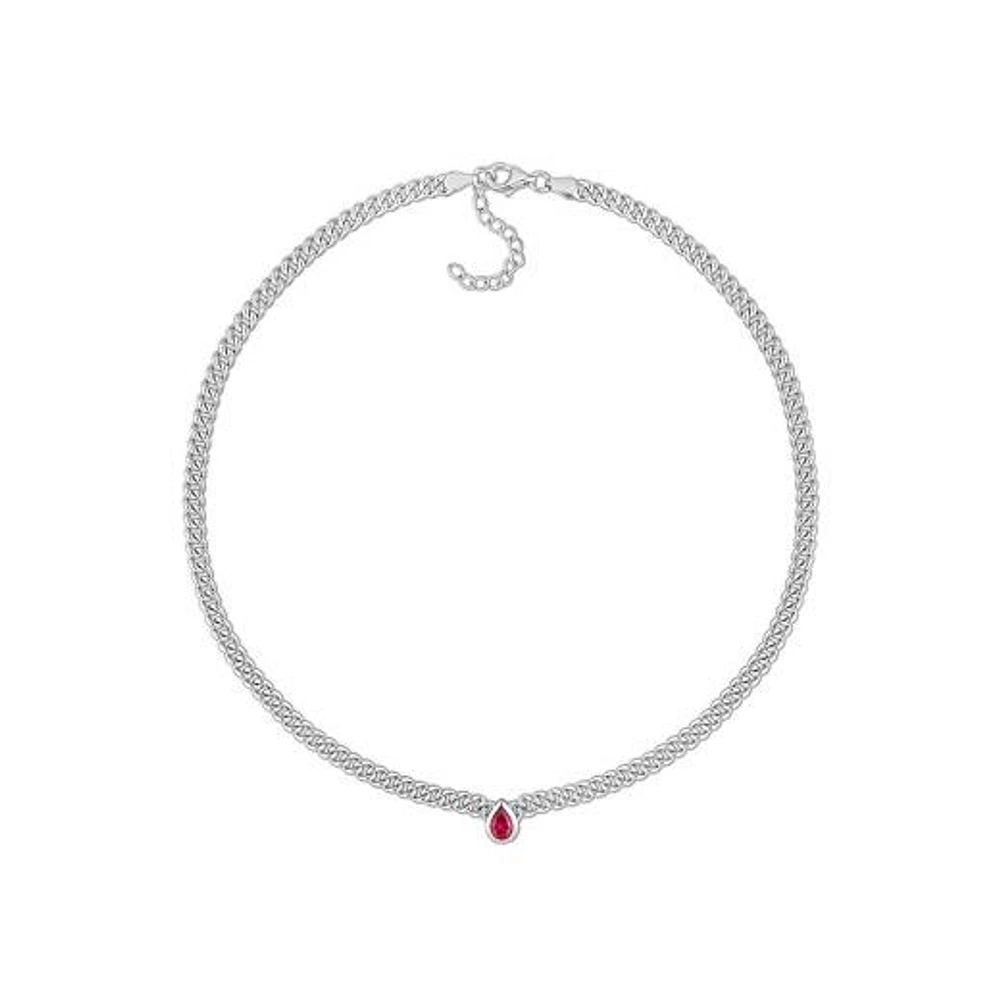 Julianna B Sterling Silver Lab Grown Ruby Necklace