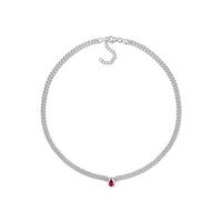 Julianna B Sterling Silver Lab Grown Ruby Necklace