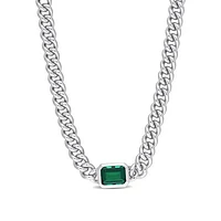 Julianna B Sterling Silver Lab Grown Emerald Necklace