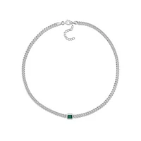 Julianna B Sterling Silver Lab Grown Emerald Necklace