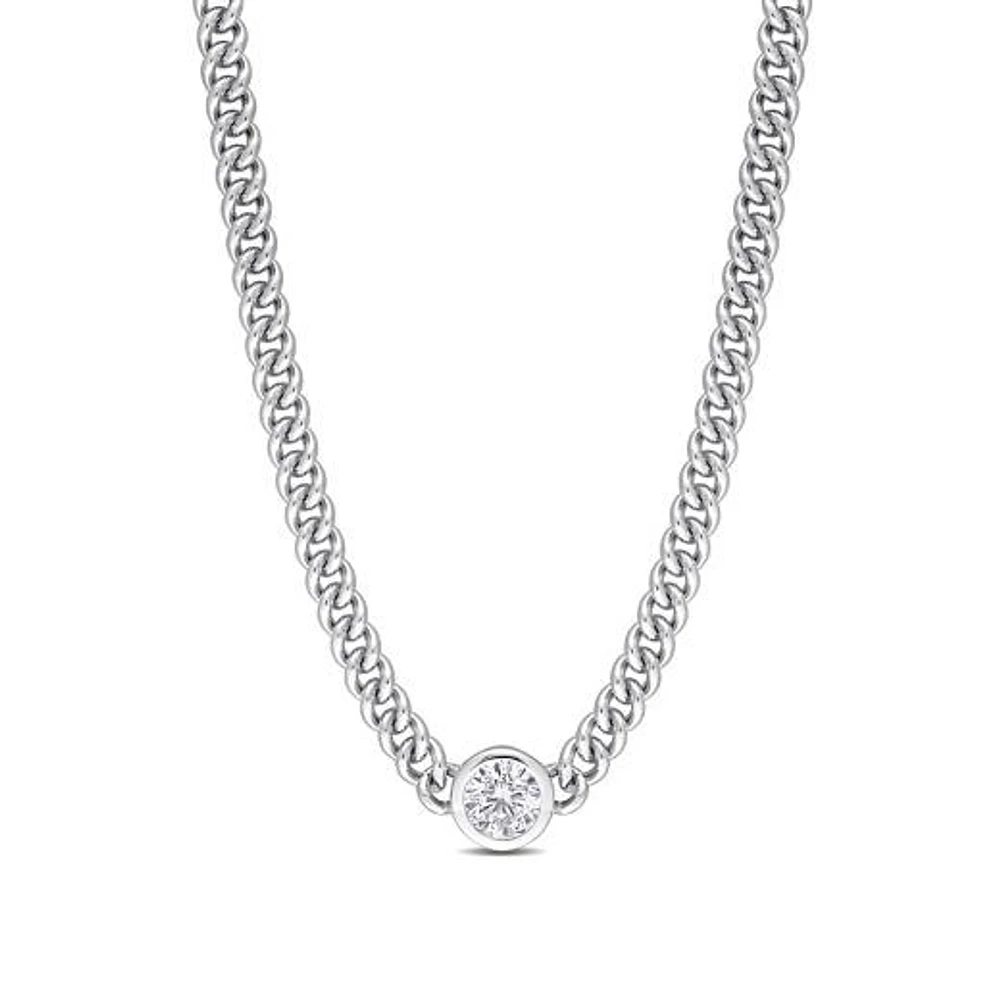 Julianna B Sterling Silver Lab Grown White Sapphire Necklace