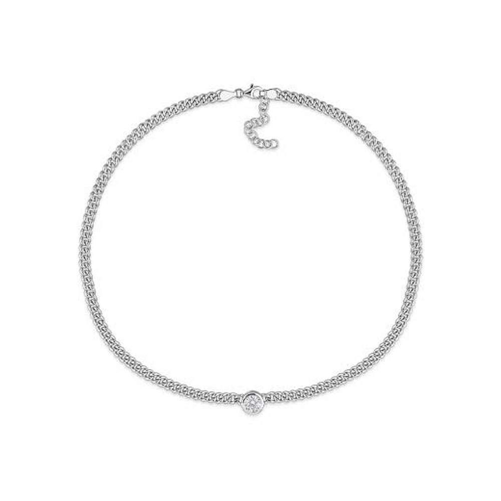 Julianna B Sterling Silver Lab Grown White Sapphire Necklace