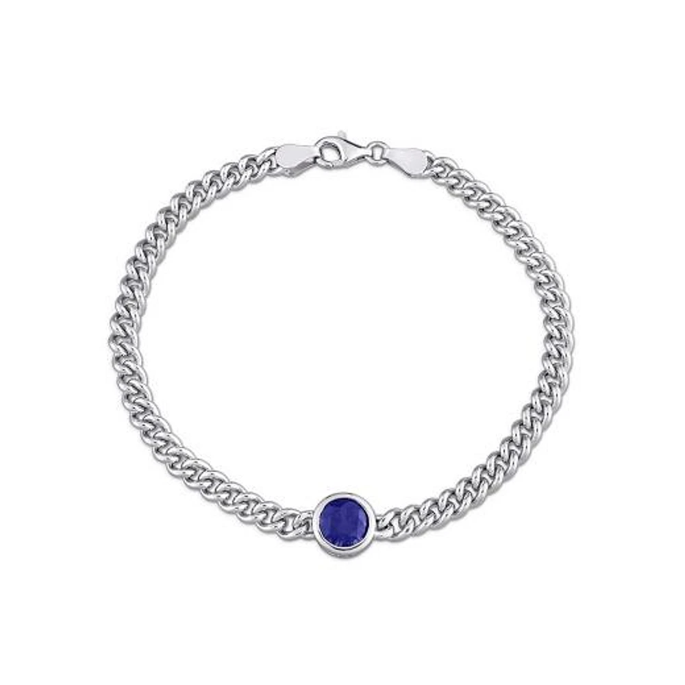 Julianna B Sterling Silver Lab Grown Blue Sapphire Bracelet